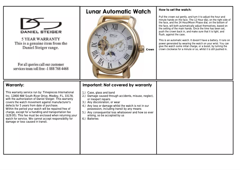 Page n°1 - Manuel utilisateur Daniel Steiger Lunar