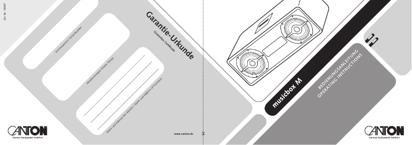 Page 1 de la notice Manuel utilisateur Canton Musicbox M