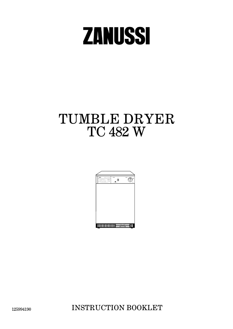 Image de la première page du manuel de l'appareil TC 482 W