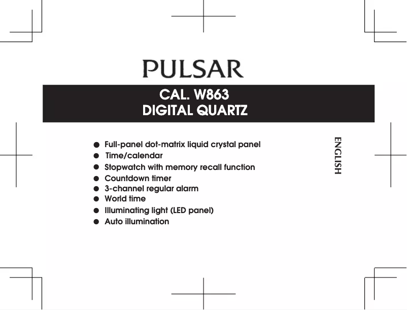 Page n°1 - Manuel utilisateur Pulsar W863