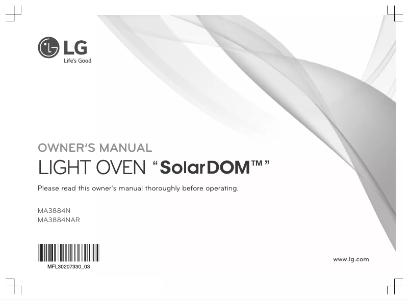 Page 1 of the manual User Manual LG MA3884NAR