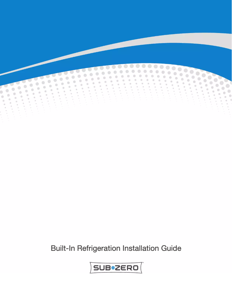 Page n°1 - Guide d'installation Sub-Zero BI-30U/S/PH-LH