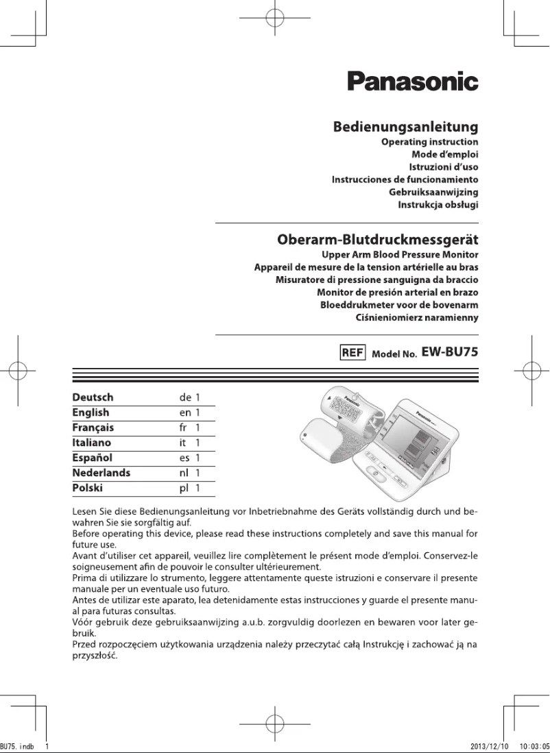 Image de la première page du manuel de l'appareil EW-BU75