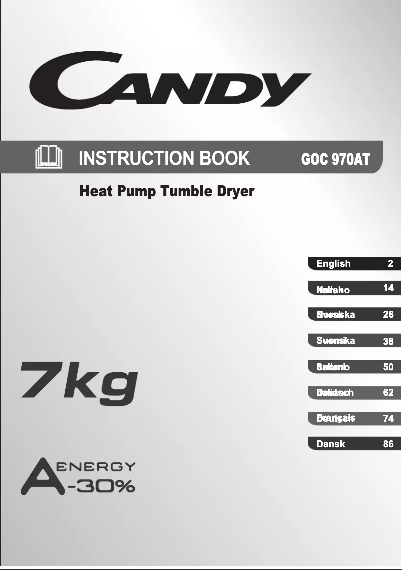 Page n°1 - Manuel utilisateur Candy GOC 970 AT