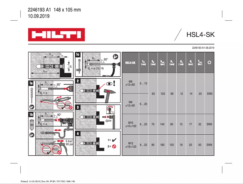 Página 1 del manual Manual de usuario Hilti HSL4-SK