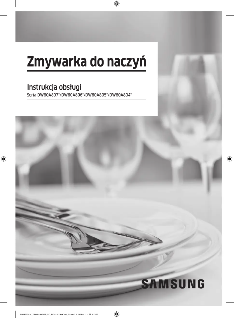 Page 1 de la notice Manuel utilisateur Samsung DW60A8071BB