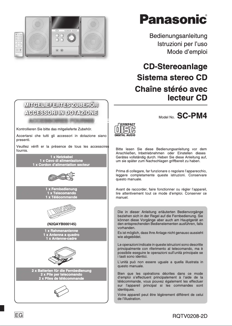 Image de la première page du manuel de l'appareil SC-PM4