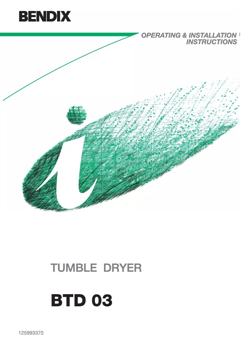 Page 1 de la notice Manuel utilisateur Bendix BTD 03