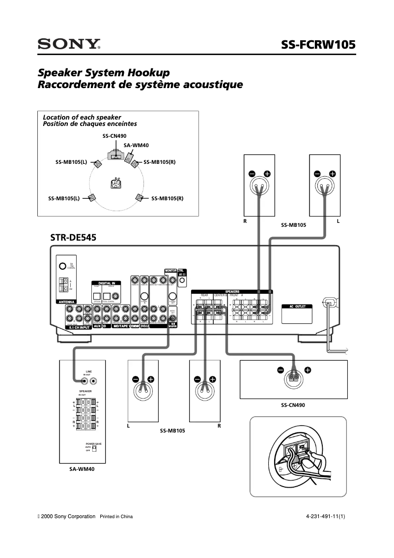 Page n°1 - Manuel utilisateur Sony SS-FCRW105