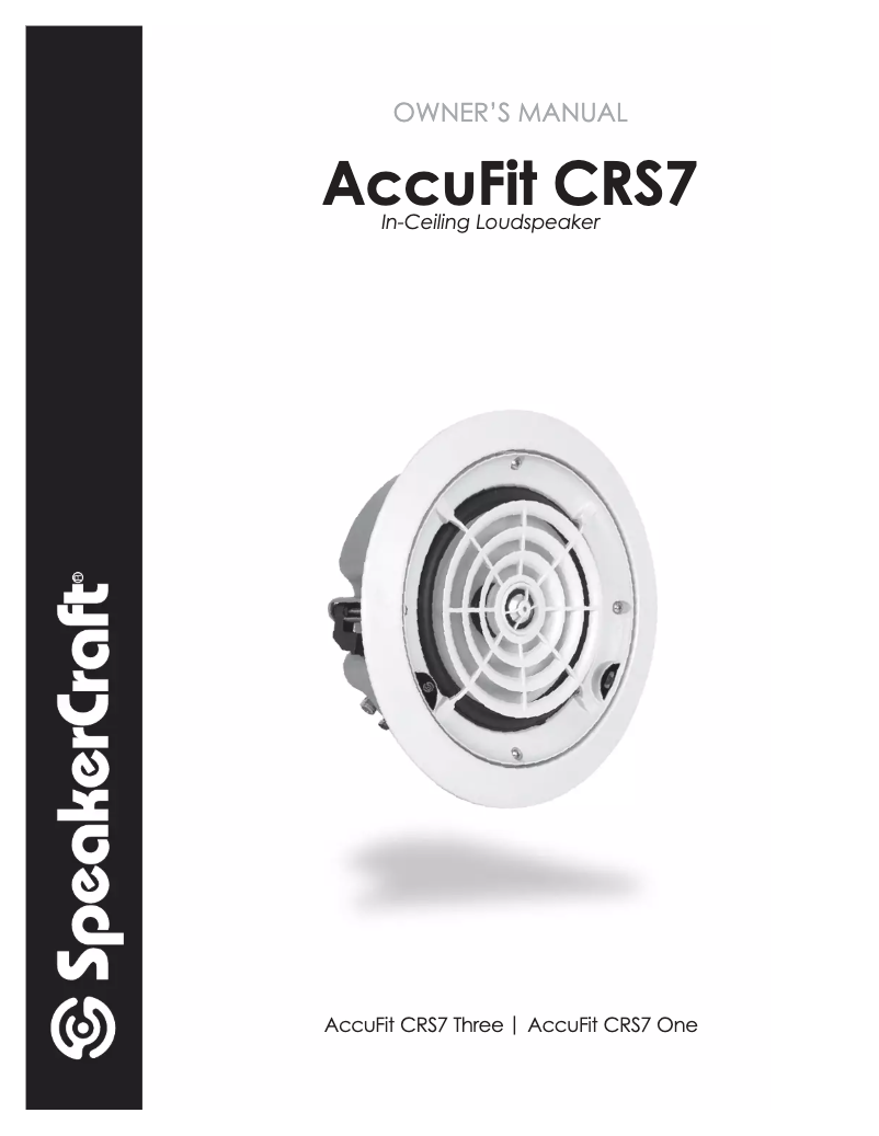 Page 1 de la notice Manuel utilisateur SpeakerCraft AccuFit CRS7