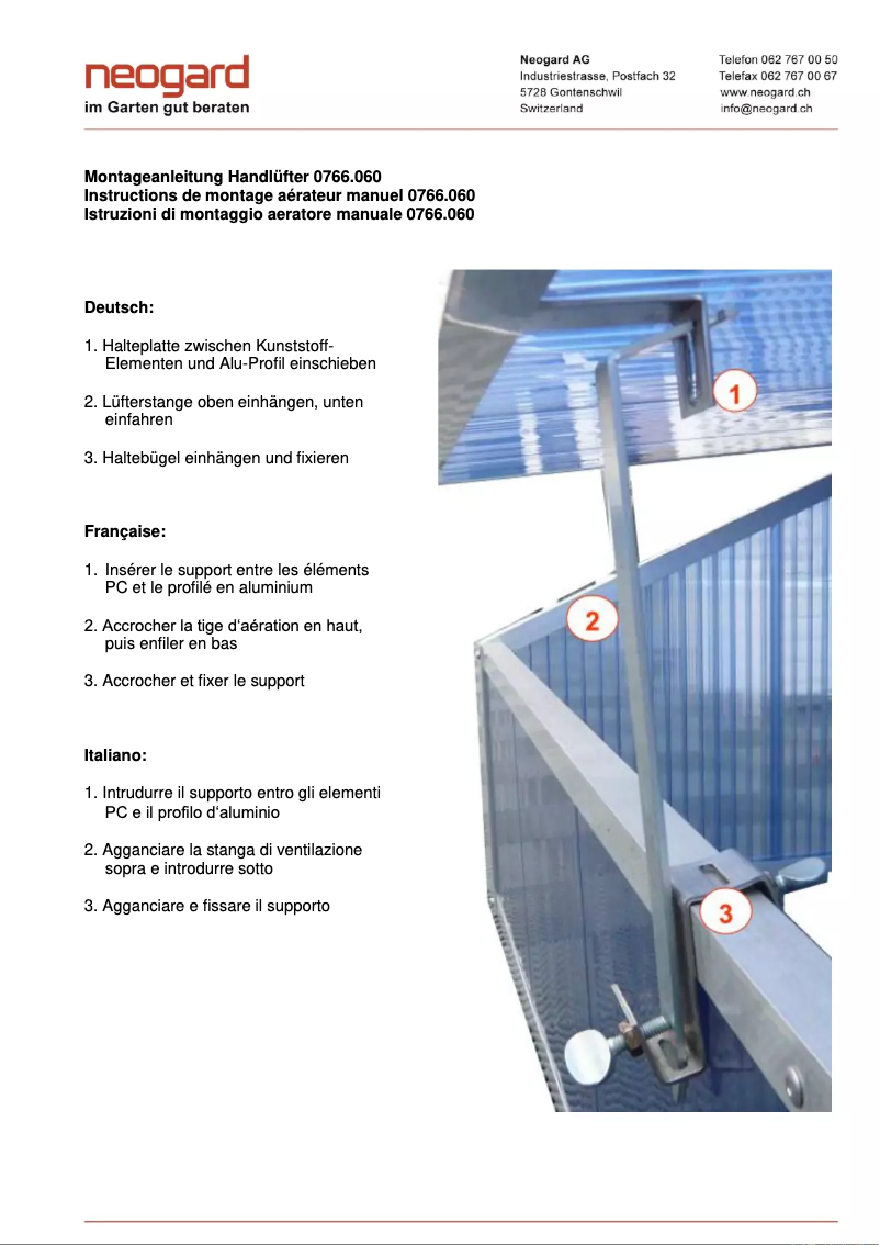 First page image of the manual for 0766.060