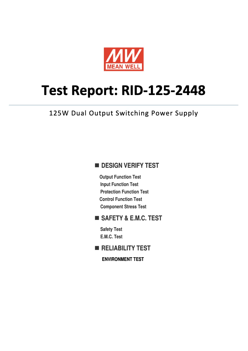 Image de la première page du manuel de l'appareil RID-125-2448