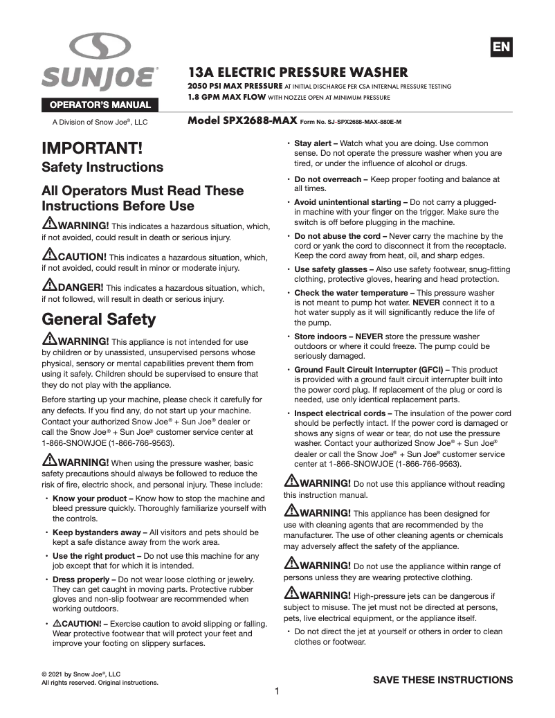 Image de la première page du manuel de l'appareil SPX2688-MAX