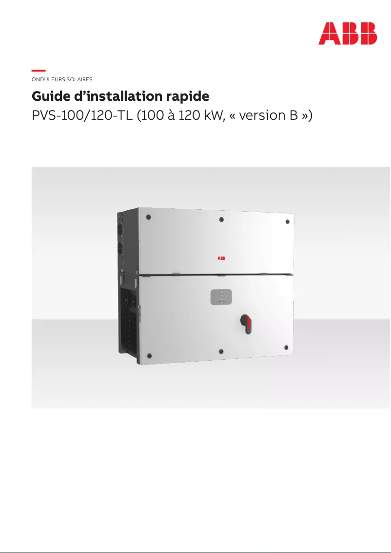 Page n°1 - Guide d'installation FIMER PVS-100-TL