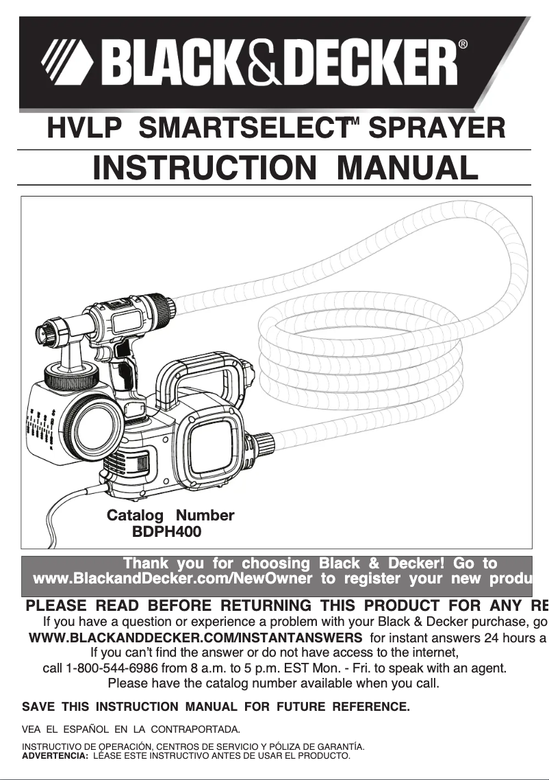 Page 1 de la notice Manuel utilisateur Black & Decker BDPH400