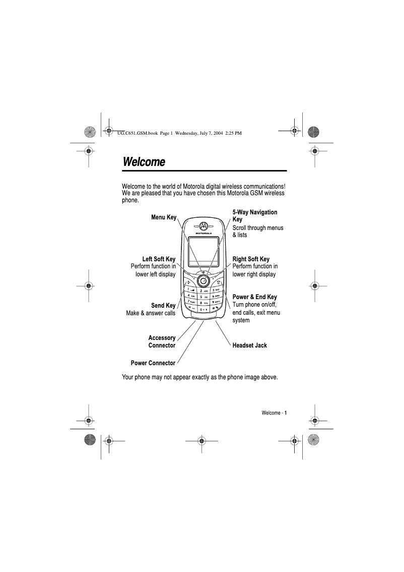 Page 1 de la notice Manuel utilisateur Motorola C651