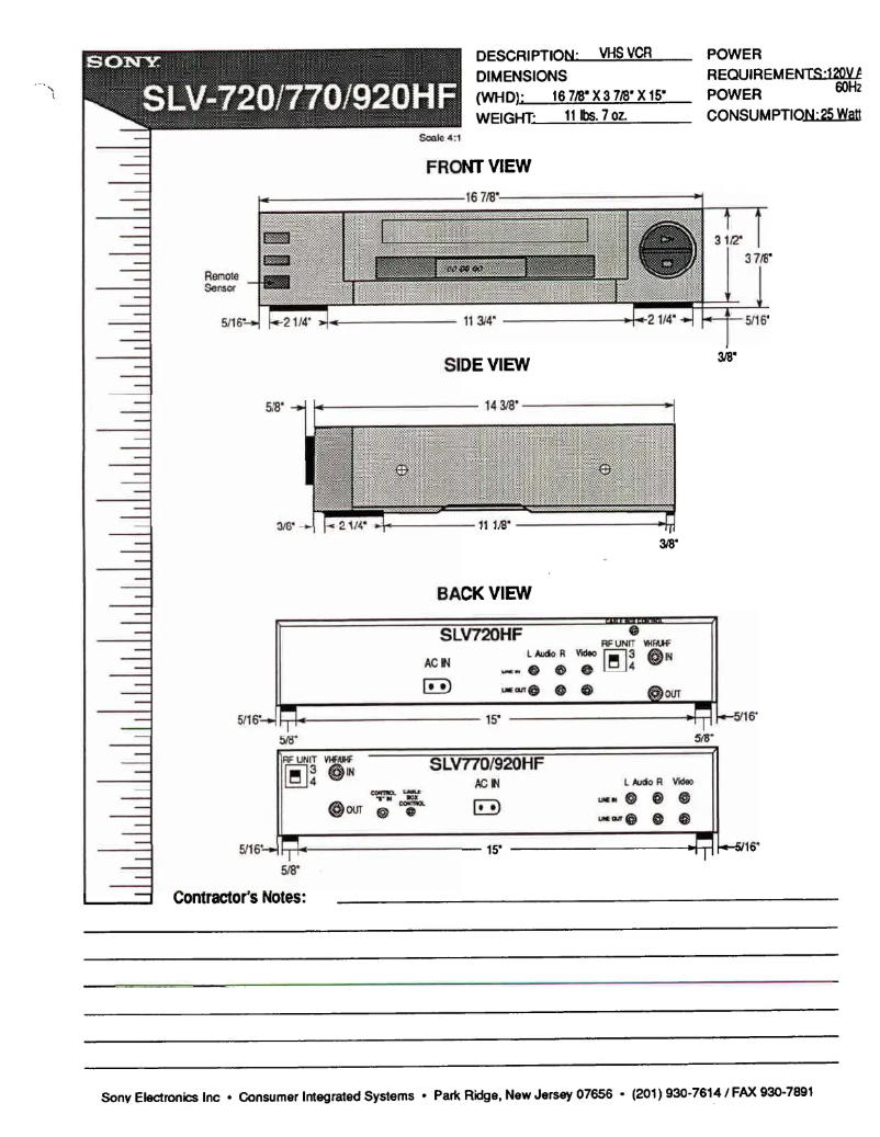 Image de la première page du manuel de l'appareil SLV-920HF