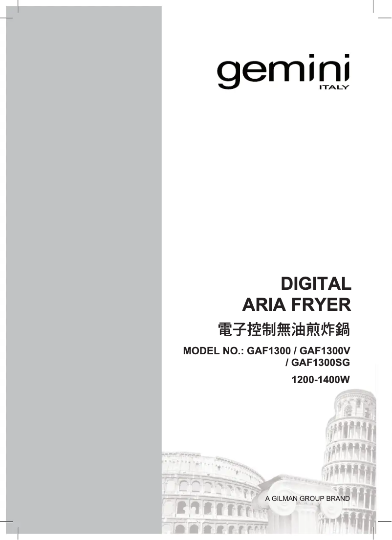 Page n°1 - Manuel utilisateur Gemini GAF1300SG