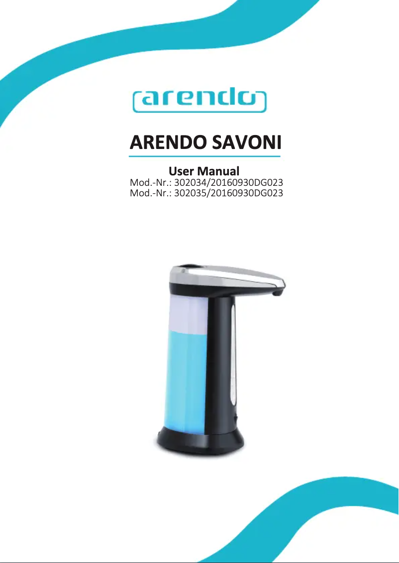 Page 1 de la notice Manuel utilisateur Arendo 302035