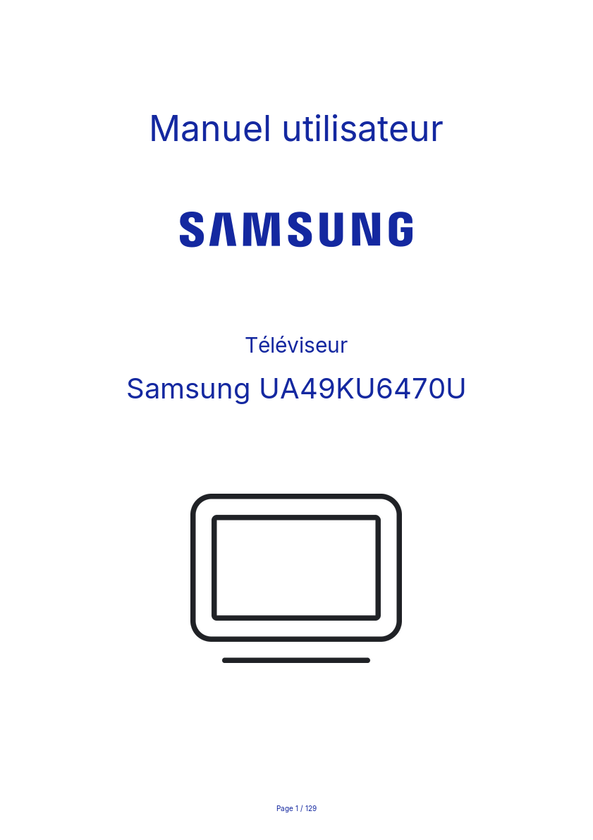 Page n°1 - Manuel utilisateur Samsung UA49KU6470U