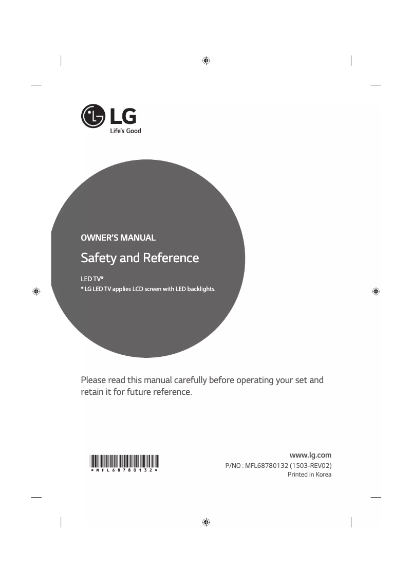 Page n°1 - Manuel utilisateur LG 60UF8529