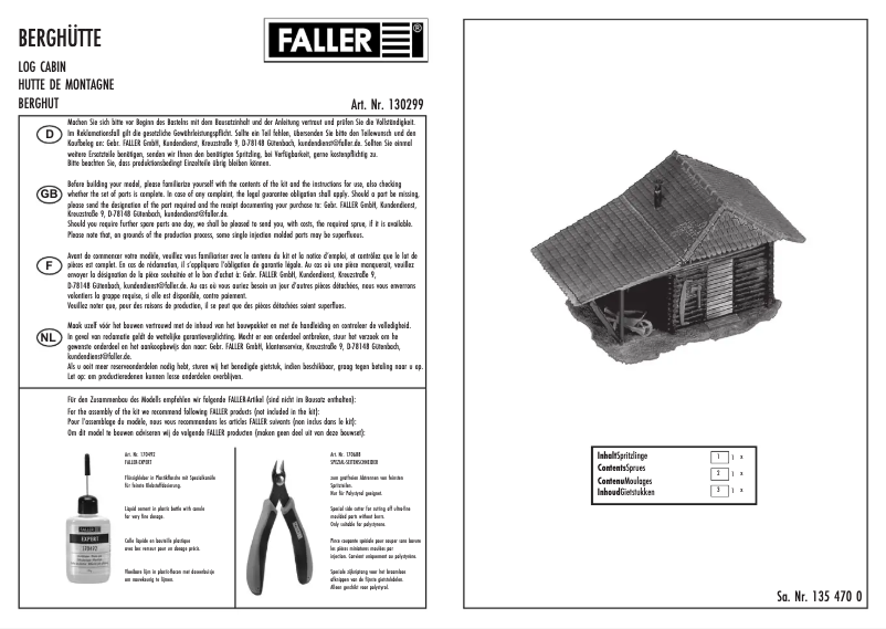 Page n°1 - Manuel utilisateur Faller 130299