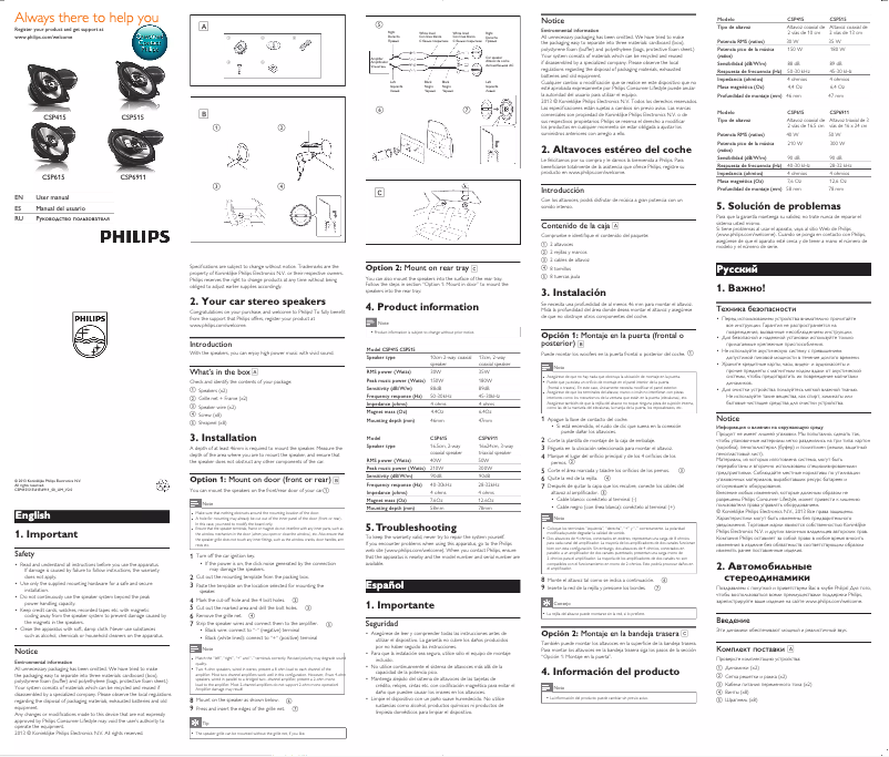 Image de la première page du manuel de l'appareil CSP515