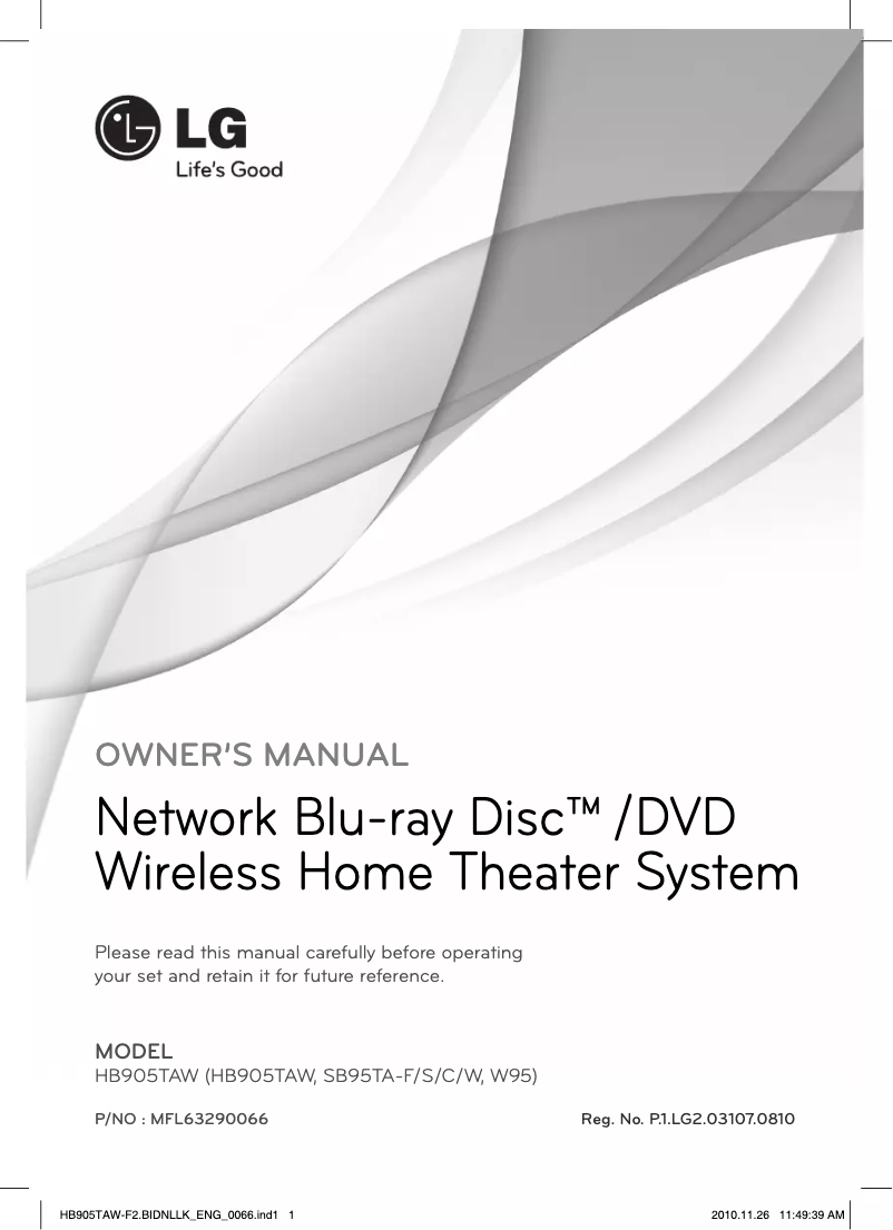 Image de la première page du manuel de l'appareil HB905TAW