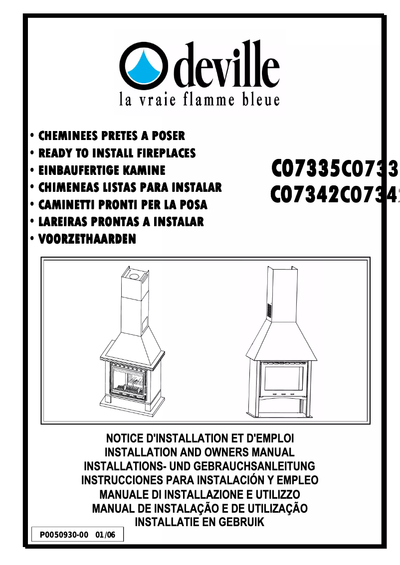 Page 1 de la notice Manuel utilisateur Deville Cheminette