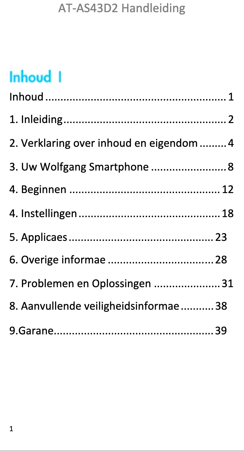 Page 1 de la notice Manuel utilisateur Wolfgang AT-AS45SE