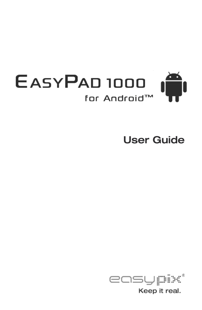 Page n°1 - Manuel utilisateur Easypix EasyPad 1000