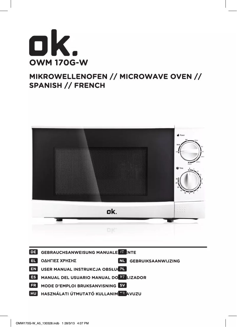 Page n°1 - Manuel utilisateur OK OWM 170G