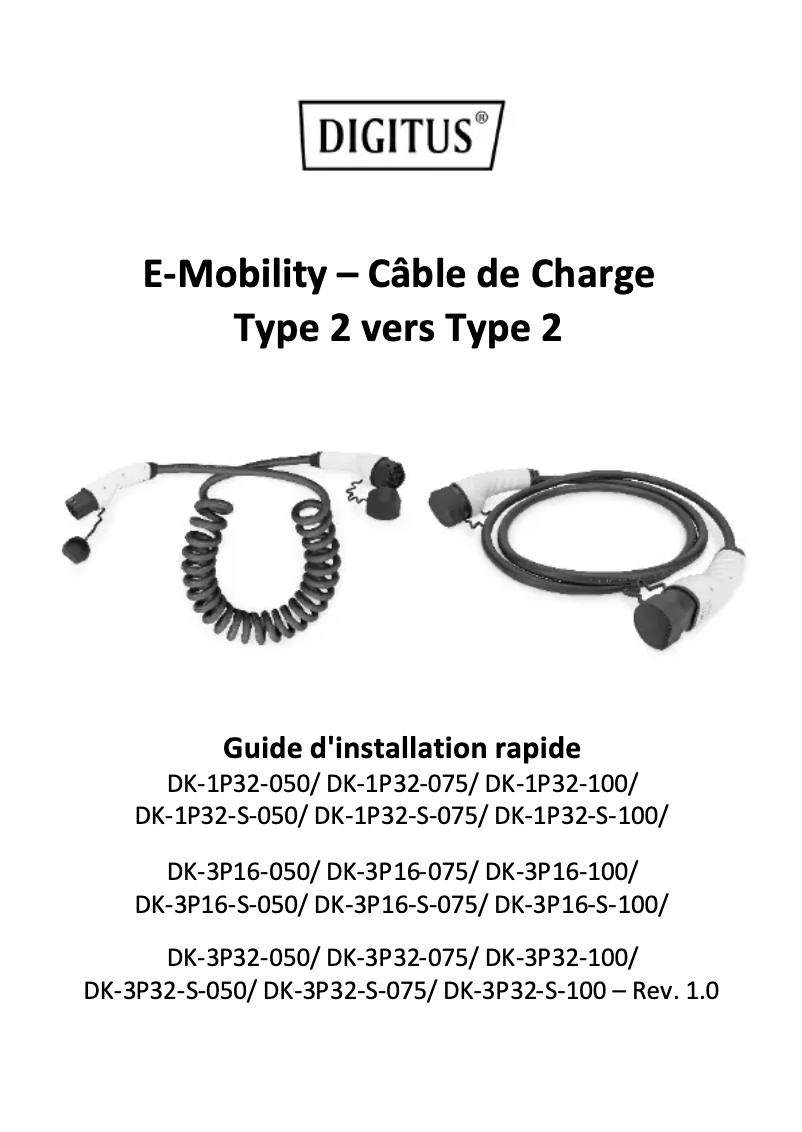 Page 1 de la notice Manuel utilisateur Digitus DK-3P16-S-050