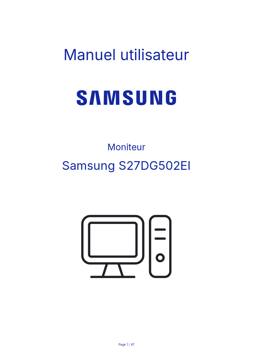 Page n°1 - Manuel utilisateur Samsung S27DG502EI