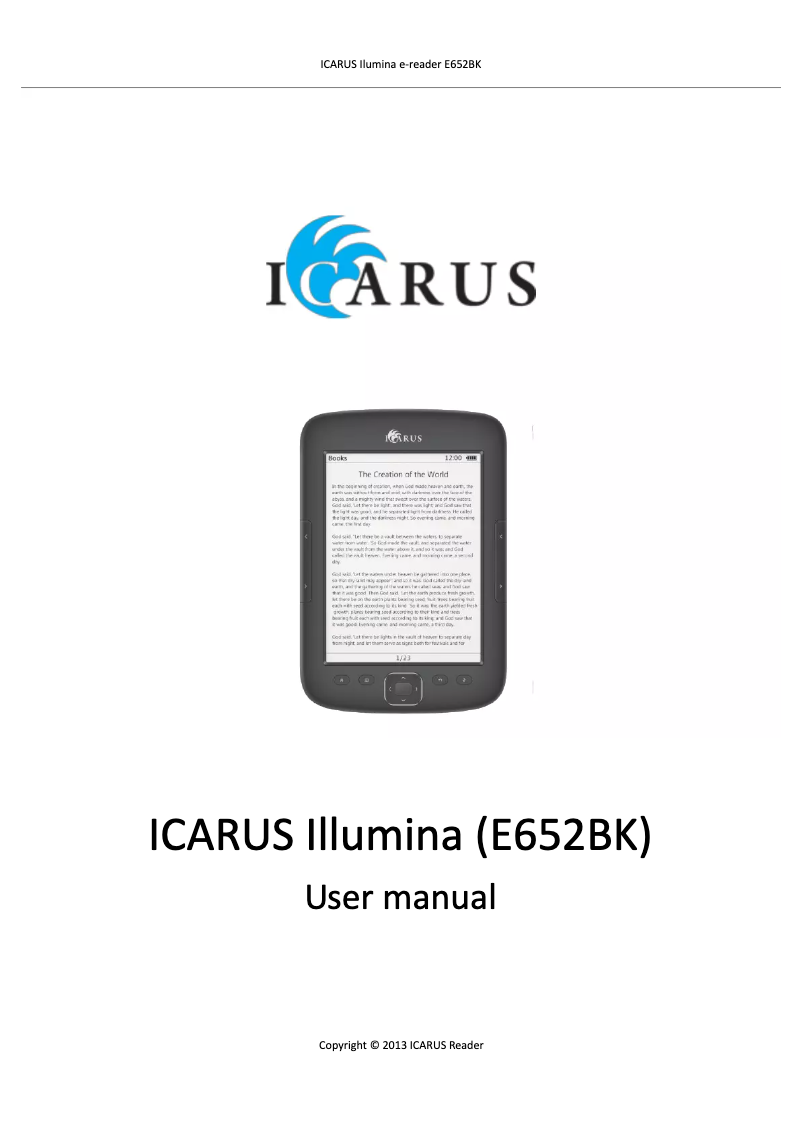 Página 1 del manual Manual de usuario Icarus Illumina HD E652BK