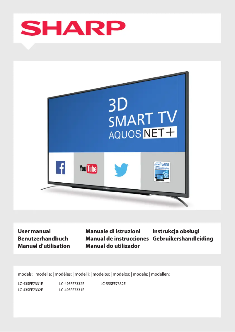 Page 1 de la notice Manuel utilisateur Sharp LC-43SFE7332E