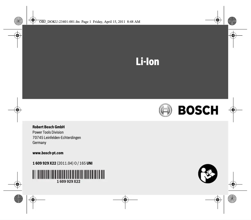 Página 1 del manual Manual de usuario Bosch GBA 14.4 V 4.0 Ah