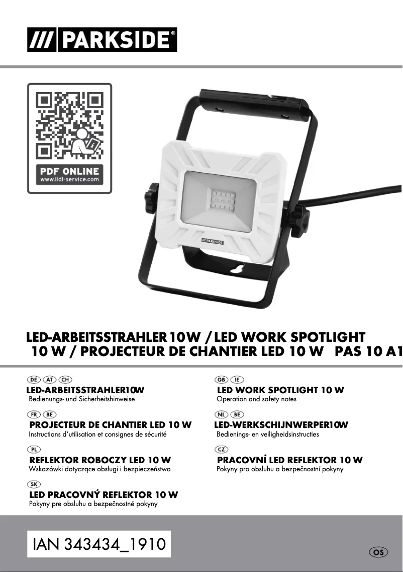 Image de la première page du manuel de l'appareil PAS 10 A1