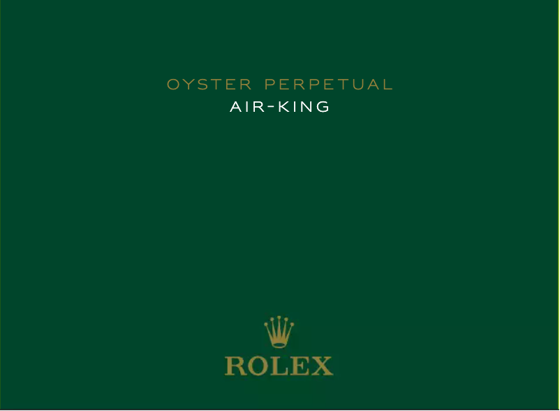 Page n°1 - Manuel utilisateur Rolex Air‑King