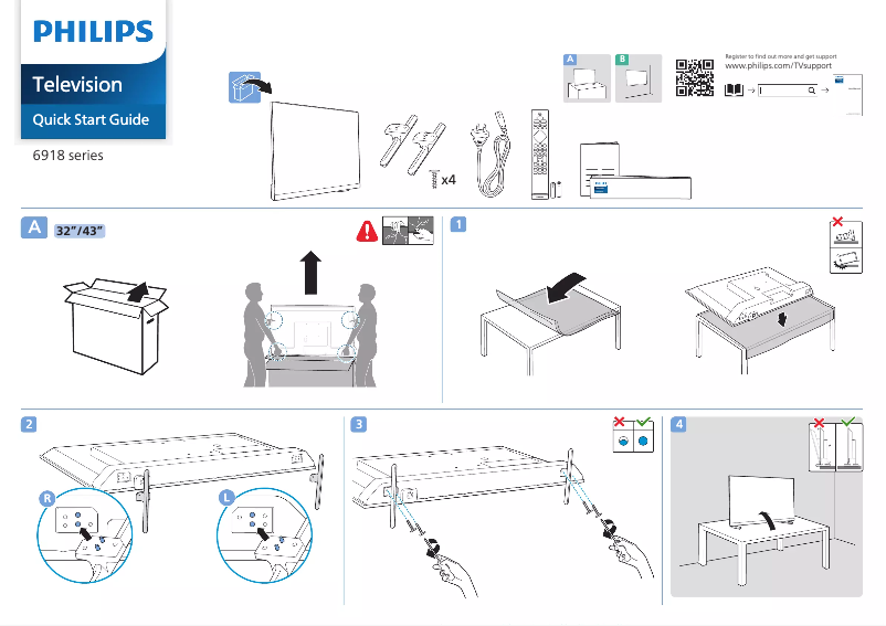 Page n°1 - Guide de démarrage rapide Philips 43PFD6918
