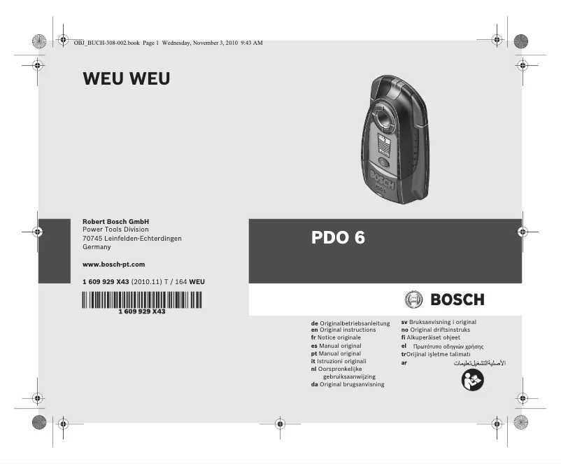 Imagen de la primera página del manual del dispositivo PDO 6