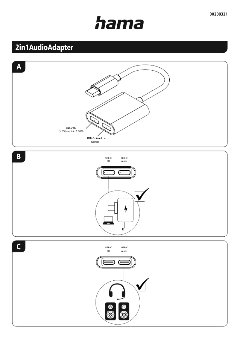 Page 1 de la notice Manuel utilisateur Hama 00200321