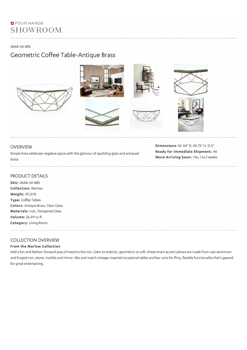 Page 1 de la notice Manuel utilisateur Four Hands IMAR-54-BRS