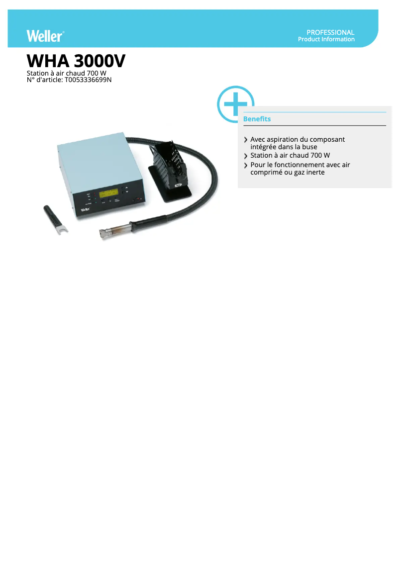 Page n°1 - Fiche technique Weller WHA 3000V