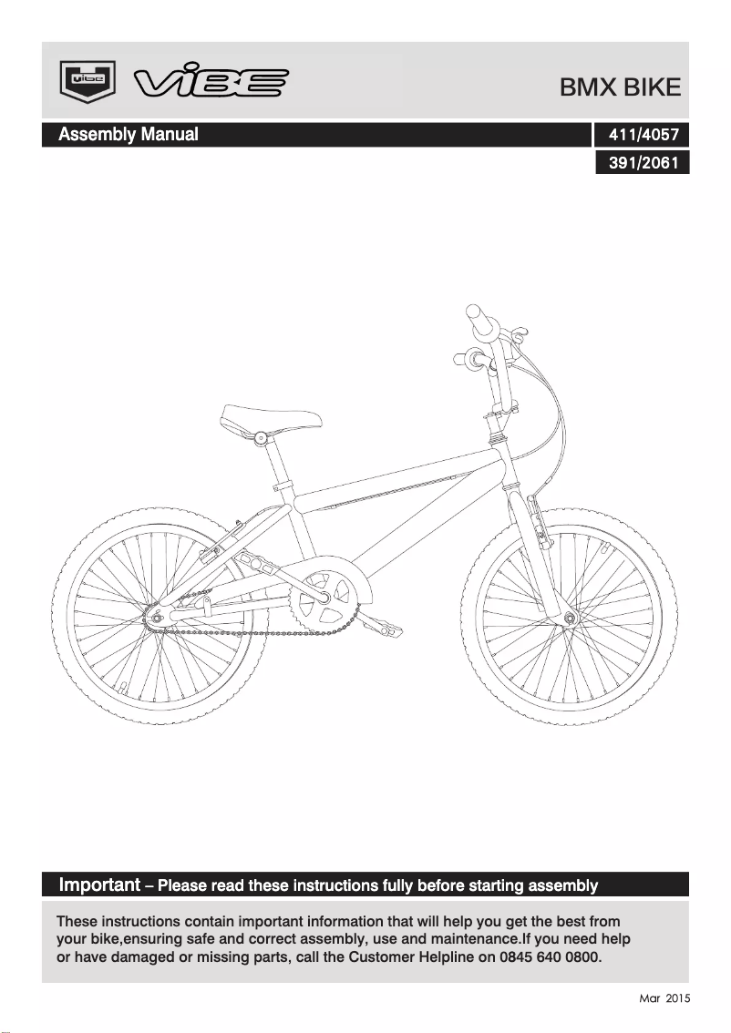 Image de la première page du manuel de l'appareil Scar BMX