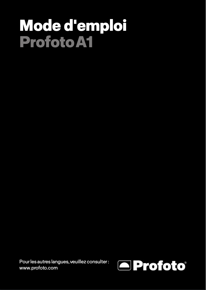 Page 1 de la notice Manuel utilisateur Profoto A1