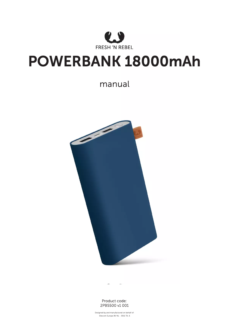 Page n°1 - Manuel utilisateur Fresh 'n Rebel Powerbank 18000 mAh