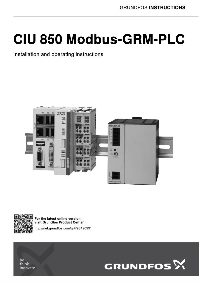 Page n°1 - Manuel utilisateur Grundfos CIM 290