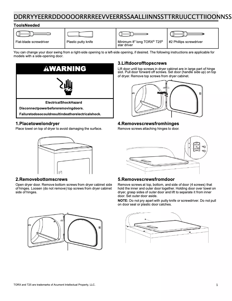 Page 1 de la notice Instructions / montage Maytag MED6200KW
