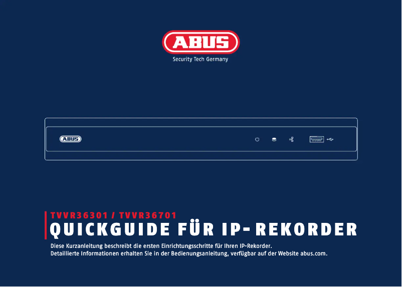 Image de la première page du manuel de l'appareil TVVR36701